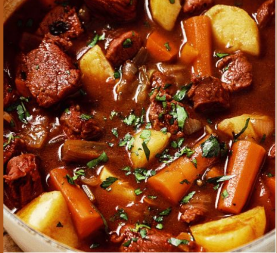 Slow Cooked Beef Stew & Fried Bread