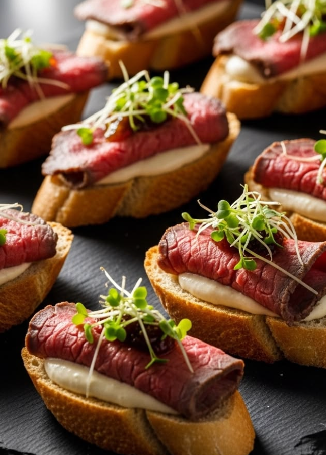 Beef Carpaccio crostini